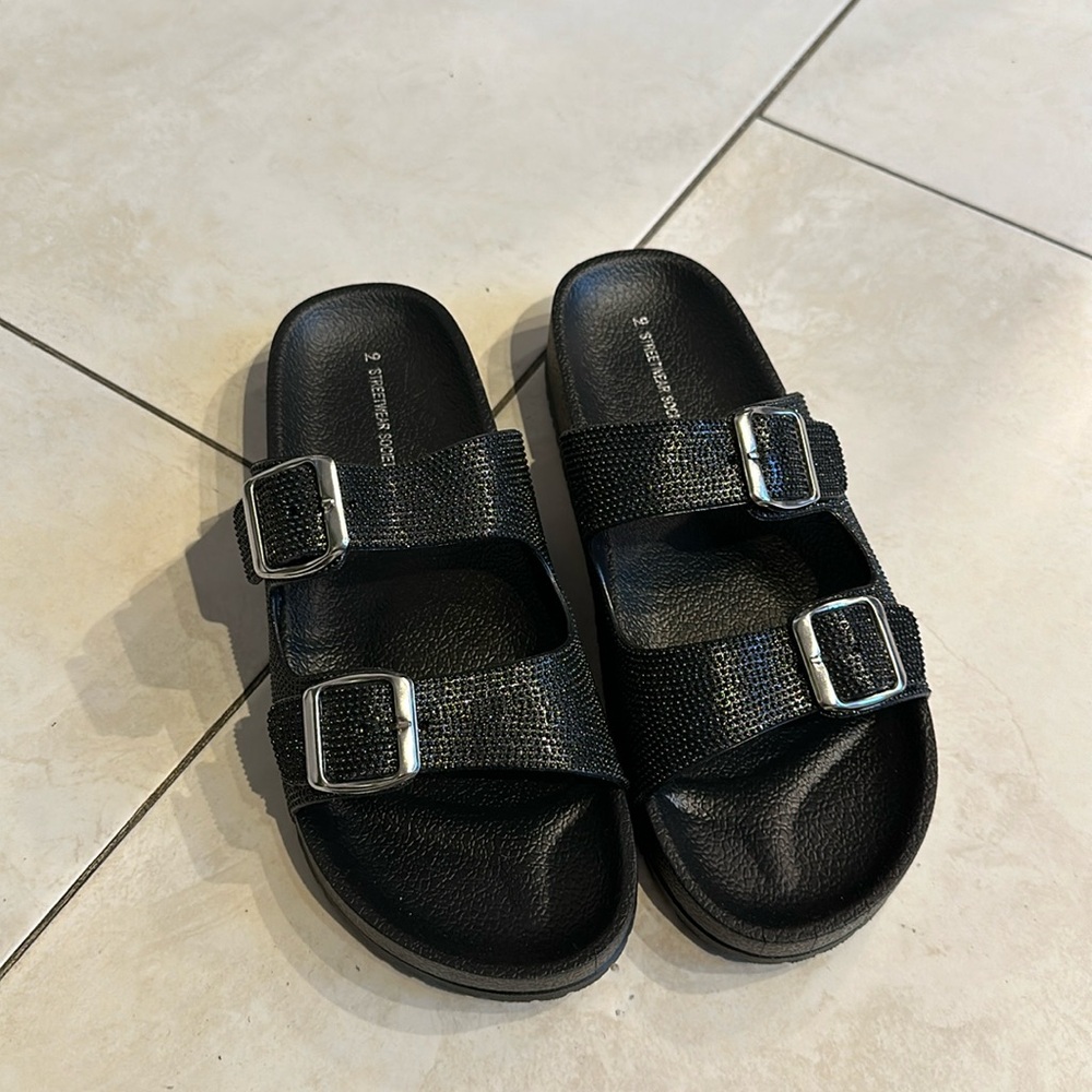 Black Sparkly Slippers